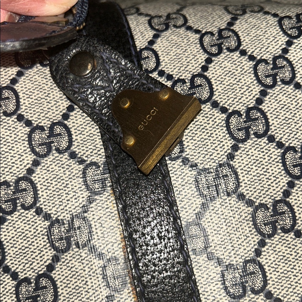 Easter Sale -Hot Price!! Gucci Blue Monogram Duffle Travel Bag - Picture 6 of 9